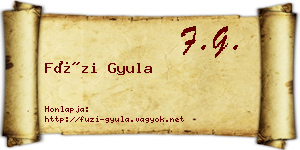 Füzi Gyula névjegykártya
